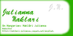 julianna maklari business card